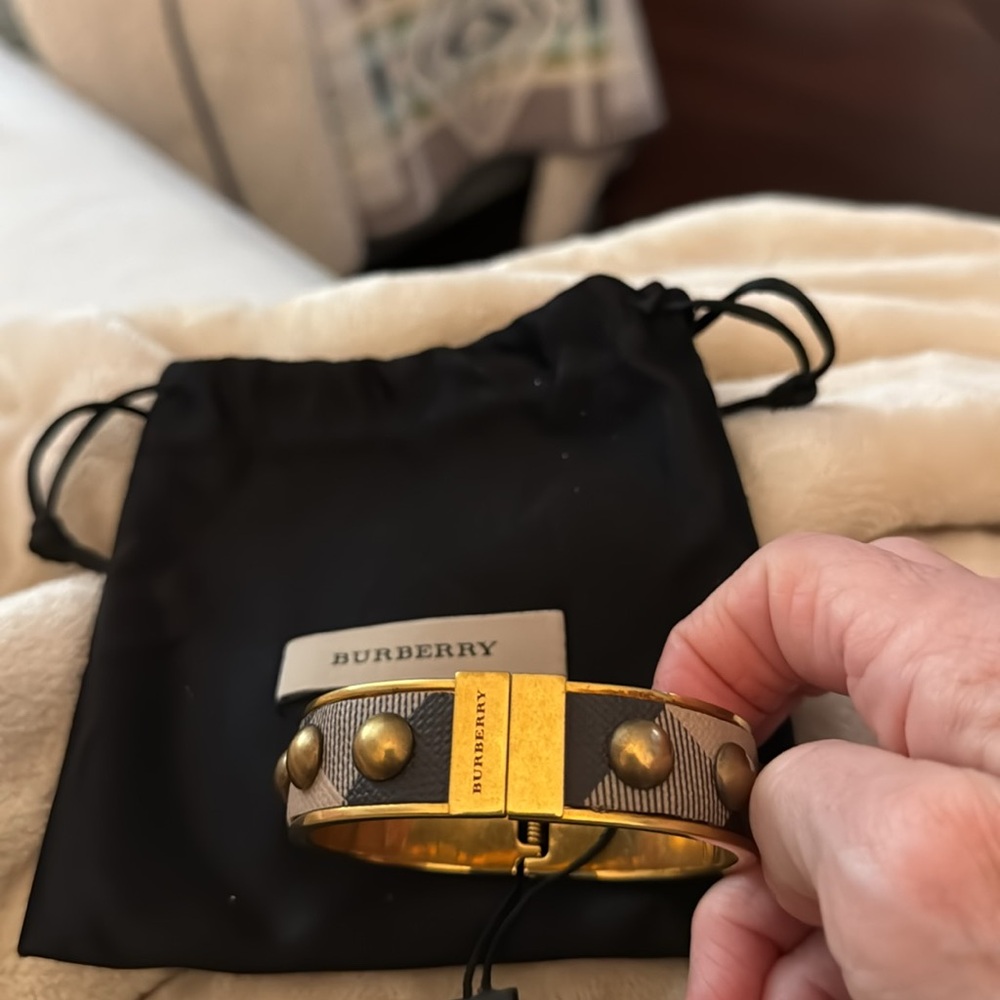 Burberry Gold and Brown Studded Bracelet - Picture 2 of 3